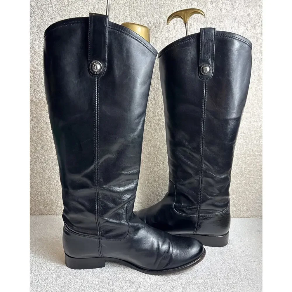 Frye Melissa Button #77167 Leather Equestrian Riding Biker Womens Boots 7.5 B